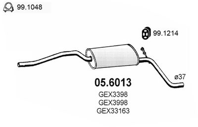 056013 ASSO Средний глушитель выхлопных газов