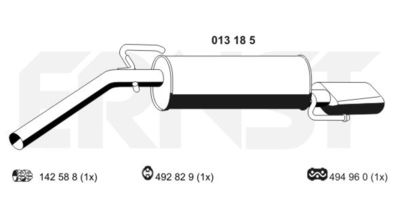 013185 ERNST Глушитель выхлопных газов конечный