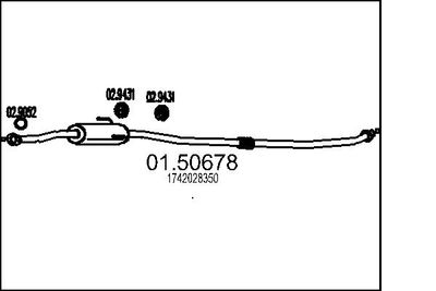 0150678 MTS Средний глушитель выхлопных газов
