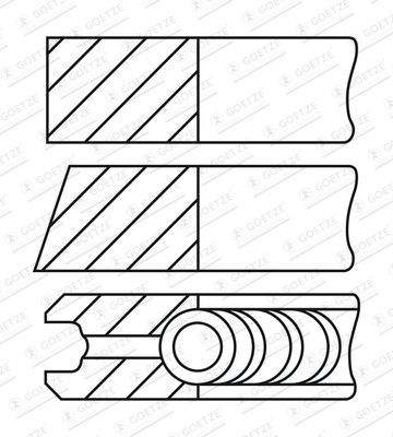 0845130000 GOETZE ENGINE Комплект поршневых колец