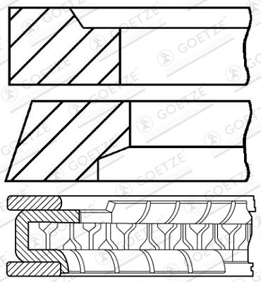 0878680000 GOETZE ENGINE Комплект поршневых колец