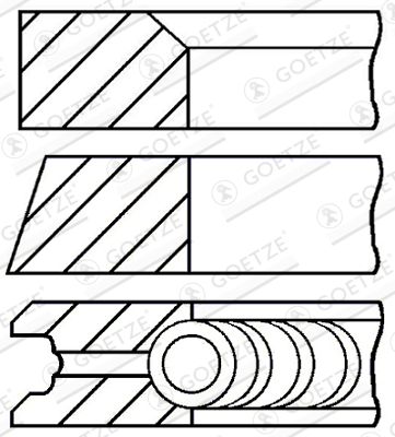 0852750000 GOETZE ENGINE Комплект поршневых колец