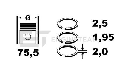 R1009350 ET ENGINETEAM Комплект поршневых колец