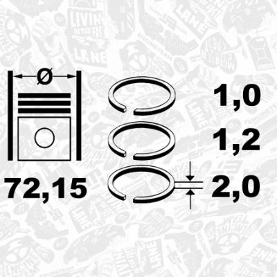 R1012025 ET ENGINETEAM Комплект поршневых колец