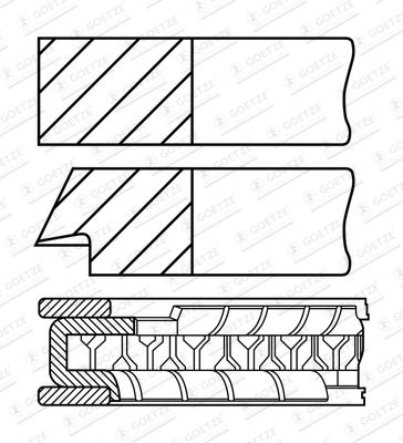 0843740700 GOETZE ENGINE Комплект поршневых колец