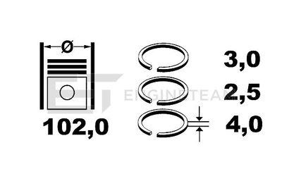 R1000800 ET ENGINETEAM Комплект поршневых колец