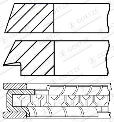 0832040010 GOETZE ENGINE Комплект поршневых колец