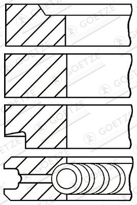 0831490010 GOETZE ENGINE Комплект поршневых колец