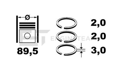 R4000850 ET ENGINETEAM Комплект поршневых колец