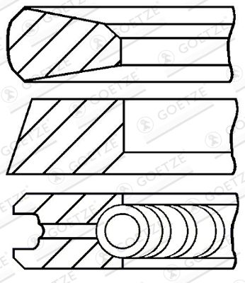 0811870000 GOETZE ENGINE Комплект поршневых колец