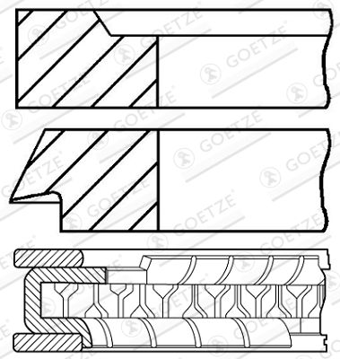 0840760710 GOETZE ENGINE Комплект поршневых колец