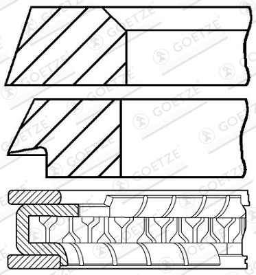 0834870000 GOETZE ENGINE Комплект поршневых колец