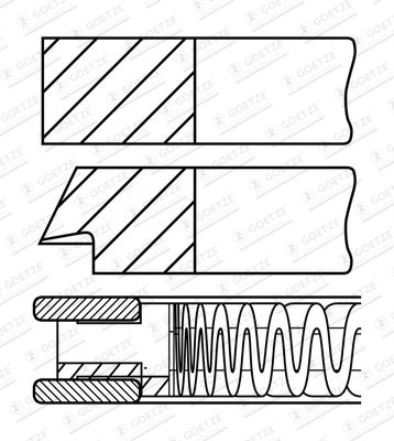 0844850000 GOETZE ENGINE Комплект поршневых колец