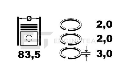 R1002750 ET ENGINETEAM Комплект поршневых колец