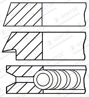 0832610000 GOETZE ENGINE Комплект поршневых колец