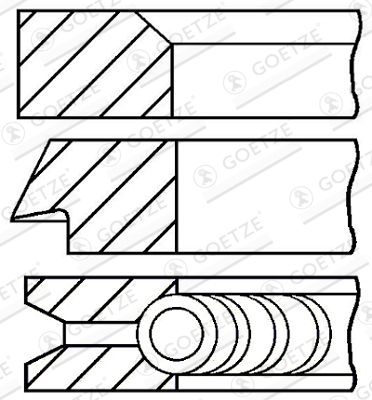 0834860000 GOETZE ENGINE Комплект поршневых колец