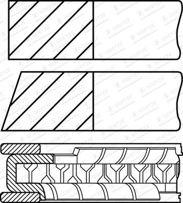 0844950000 GOETZE ENGINE Комплект поршневых колец