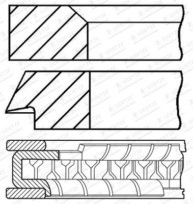 0844710500 GOETZE ENGINE Комплект поршневых колец