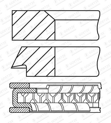 0845160600 GOETZE ENGINE Комплект поршневых колец