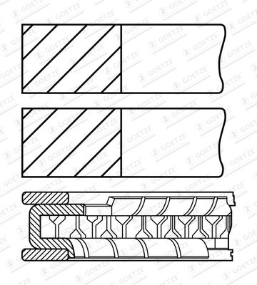 0810740000 GOETZE ENGINE Комплект поршневых колец