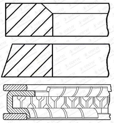 0844720500 GOETZE ENGINE Комплект поршневых колец