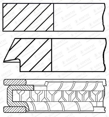 0844650500 GOETZE ENGINE Комплект поршневых колец