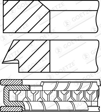 0878030010 GOETZE ENGINE Комплект поршневых колец