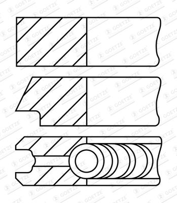 0844990000 GOETZE ENGINE Комплект поршневых колец