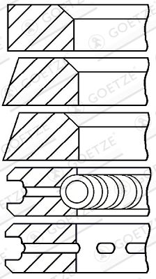 0829280000 GOETZE ENGINE Комплект поршневых колец