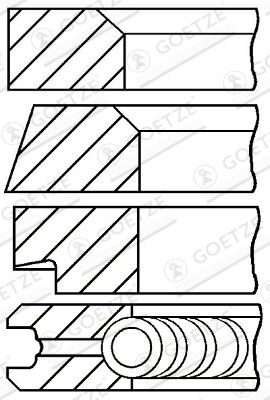 0816360000 GOETZE ENGINE Комплект поршневых колец