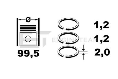 R4000700 ET ENGINETEAM Комплект поршневых колец