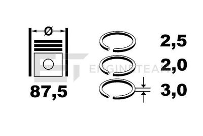 R4001150 ET ENGINETEAM Комплект поршневых колец