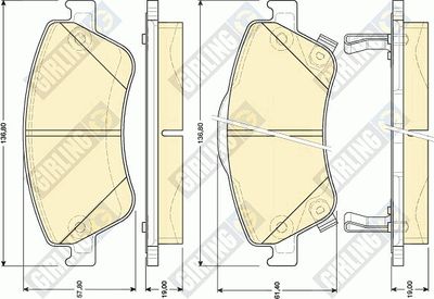 6134814 GIRLING Комплект тормозных колодок, дисковый тормоз