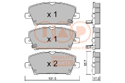 70406028 IAP QUALITY PARTS Комплект тормозных колодок, дисковый тормоз