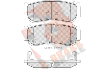 RB1829 R BRAKE Комплект тормозных колодок, дисковый тормоз