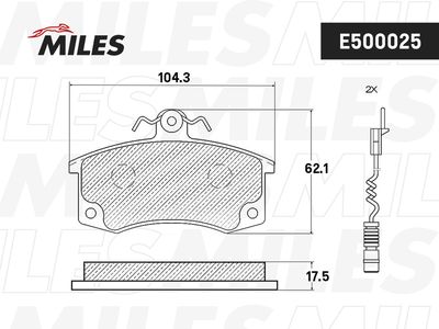 E500025 MILES Комплект тормозных колодок, дисковый тормоз