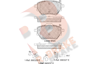RB2162 R BRAKE Комплект тормозных колодок, дисковый тормоз