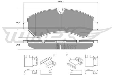 TX1952 TOMEX Brakes Комплект тормозных колодок, дисковый тормоз