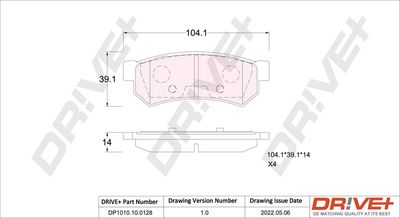 DP1010100128 Dr!ve+ Комплект тормозных колодок, дисковый тормоз