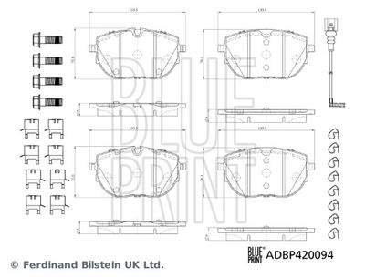 ADBP420094 BLUE PRINT Комплект тормозных колодок, дисковый тормоз