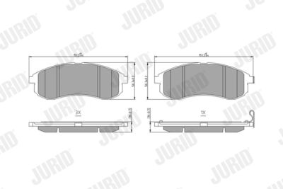 572500J JURID Комплект тормозных колодок, дисковый тормоз