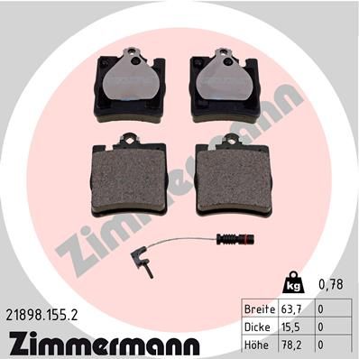218981552 ZIMMERMANN Комплект тормозных колодок, дисковый тормоз