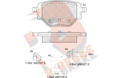 RB2384 R BRAKE Комплект тормозных колодок, дисковый тормоз