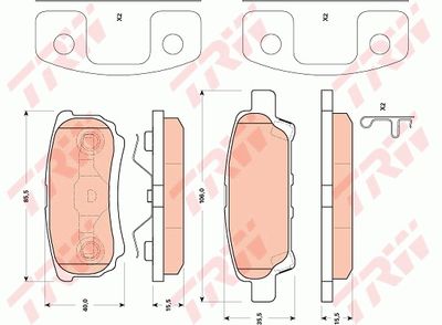GDB4143 TRW Комплект тормозных колодок, дисковый тормоз