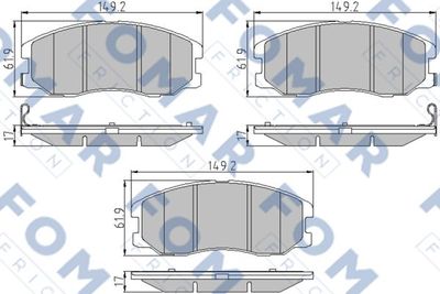 FO930881 FOMAR Friction Комплект тормозных колодок, дисковый тормоз
