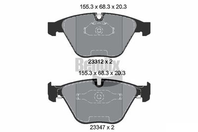 BPD1544 BENDIX Braking Комплект тормозных колодок, дисковый тормоз