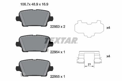 2295301 TEXTAR Комплект тормозных колодок, дисковый тормоз