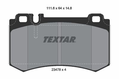 2347802 TEXTAR Комплект тормозных колодок, дисковый тормоз