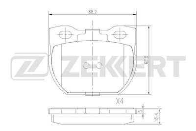 BS1826 ZEKKERT Комплект тормозных колодок, дисковый тормоз