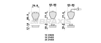 AB0446 BRAXIS Комплект тормозных колодок, дисковый тормоз